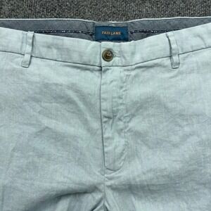 Fairlane Chino Pants Mens 40x33.5 Ice Blue Linen Cotton Blend Straight Coastal